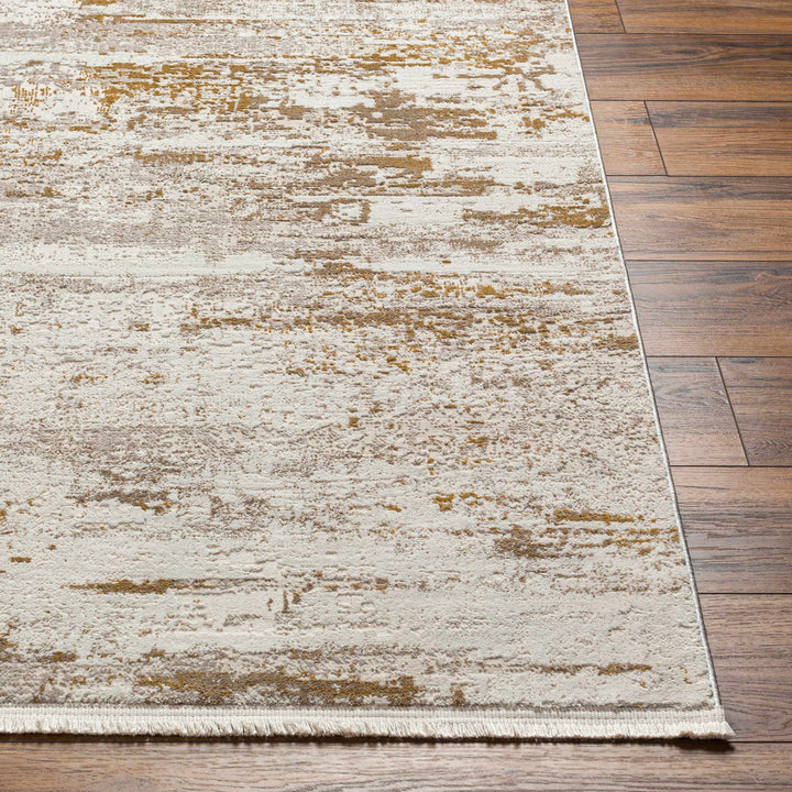 Hudd Contemporary Abstract Beige And Camel Rug