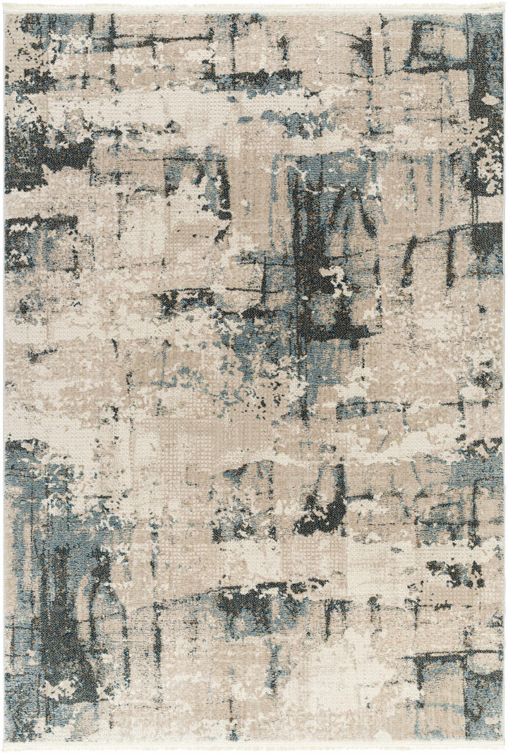 Itsuo Contemporary Abstract Beige And Gray Area Rug