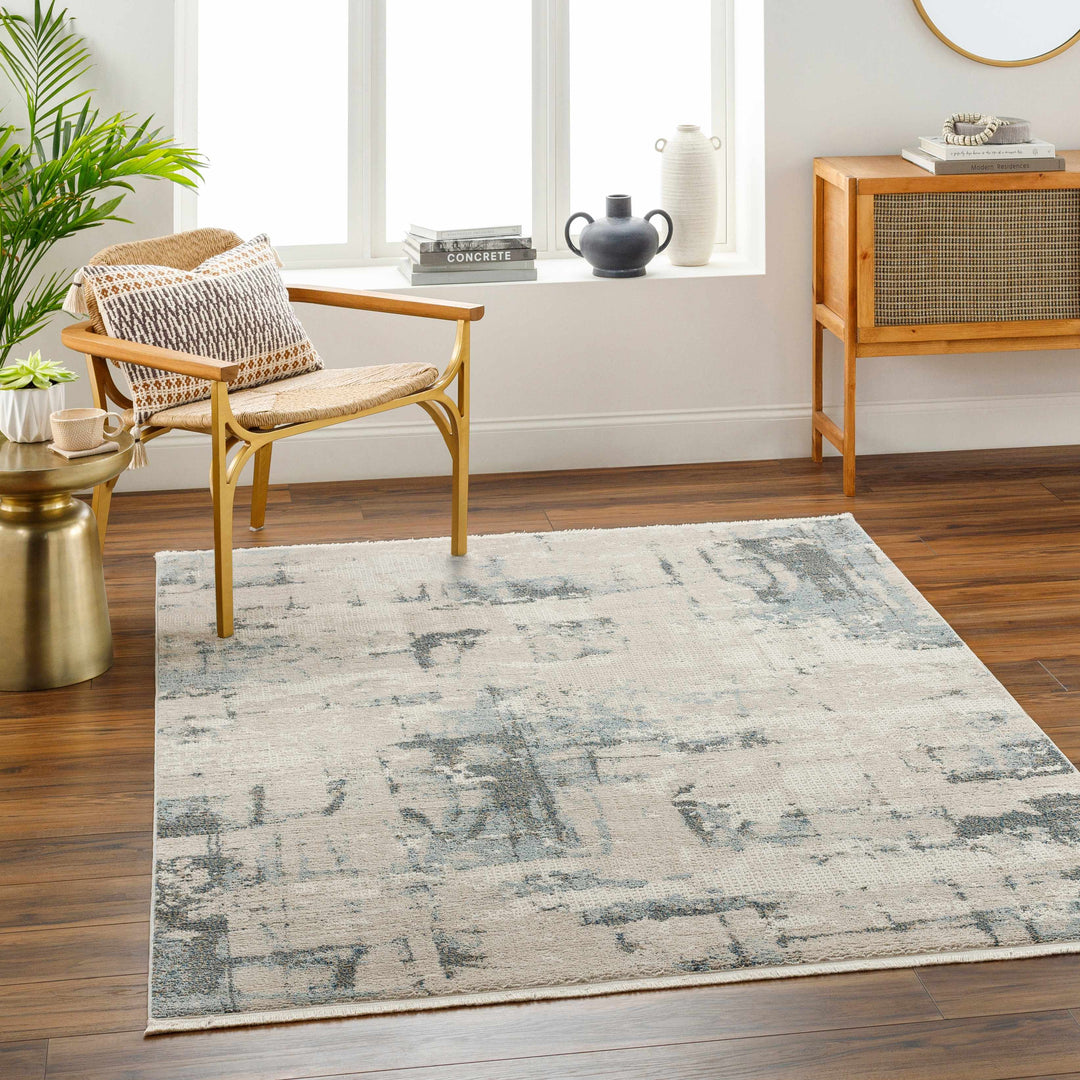 Itsuo Contemporary Abstract Beige And Gray Area Rug