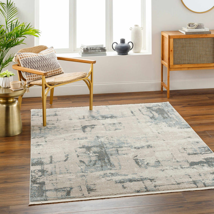 Itsuo Contemporary Abstract Beige And Gray Area Rug