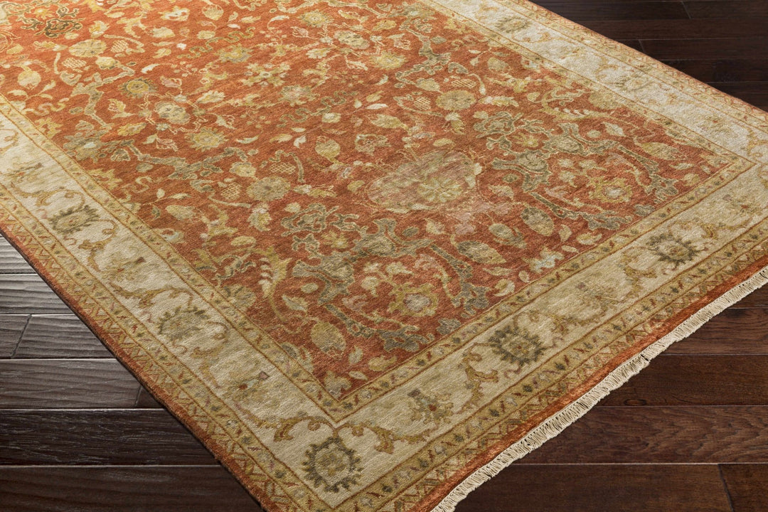 Springerville Traditional Floral Design Beige And Rust Area Rug - The Rug Decor
