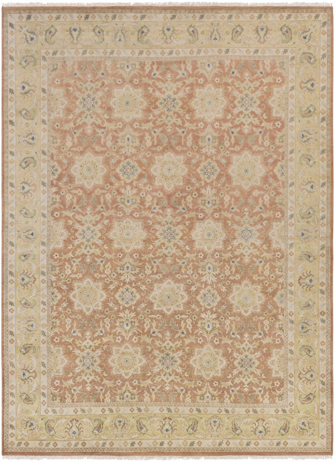 Springerville Traditional Floral Design Beige And Rust Area Rug - The Rug Decor