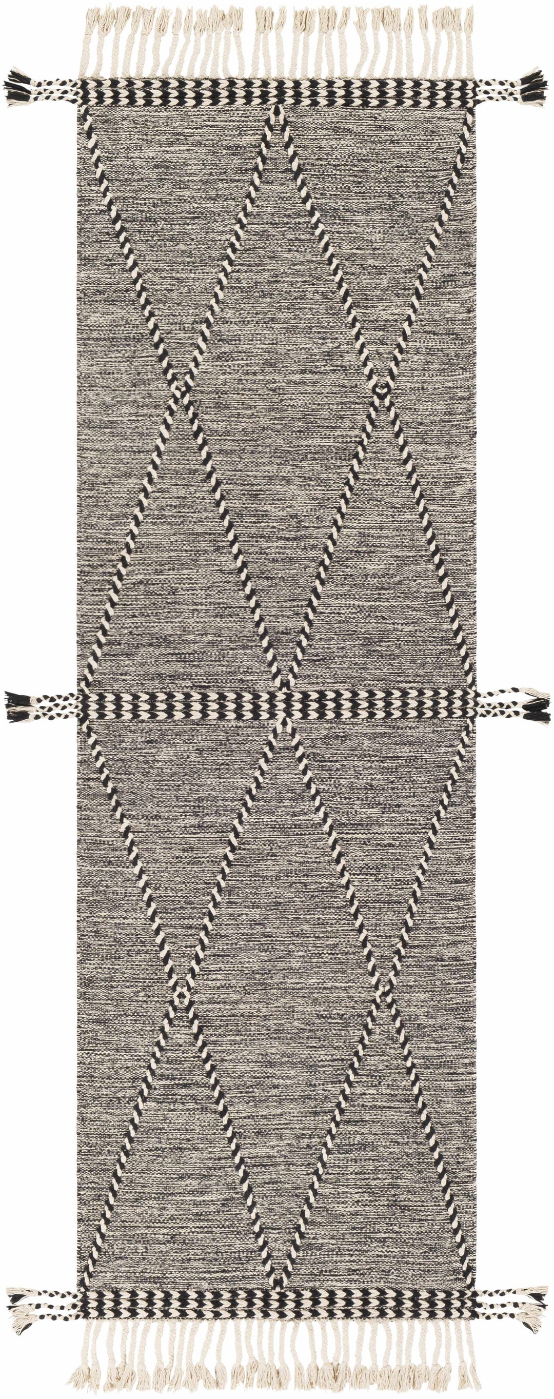Spottswood Black And Ivory Modern Style Hand Woven Area Rug