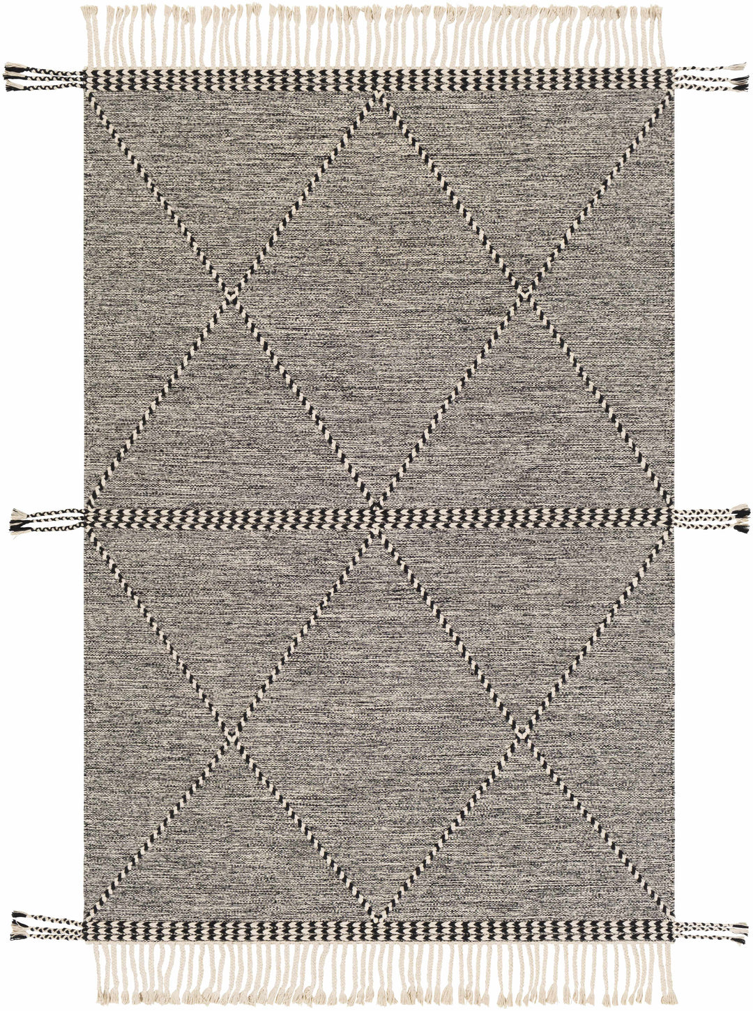 Spottswood Black And Ivory Modern Style Hand Woven Area Rug