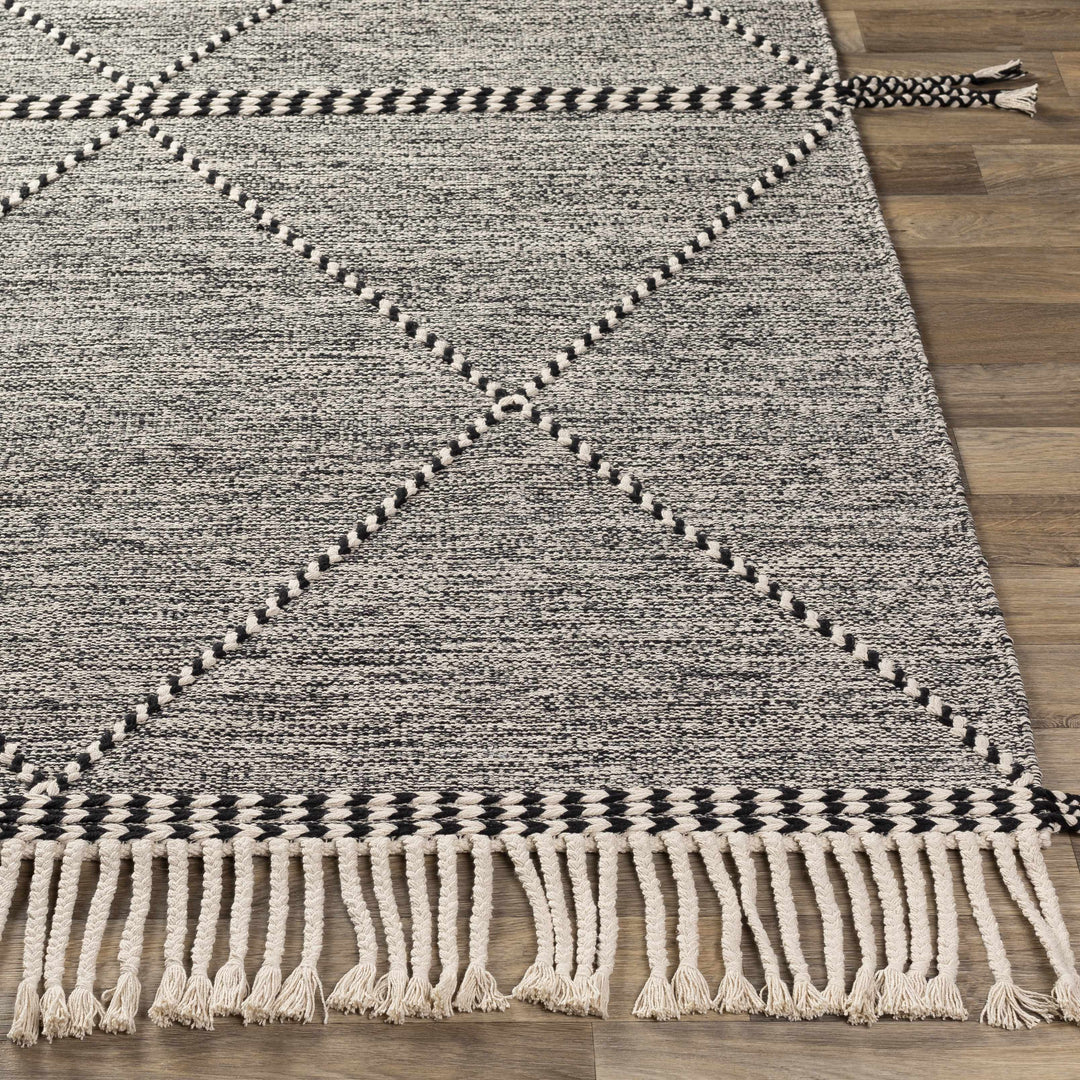 Spottswood Black And Ivory Modern Style Hand Woven Area Rug
