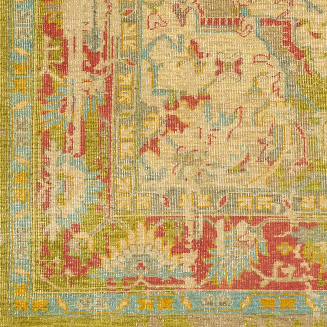 Spurger Transitional Style Olive Hand Knotted Wool Rug - The Rug Decor