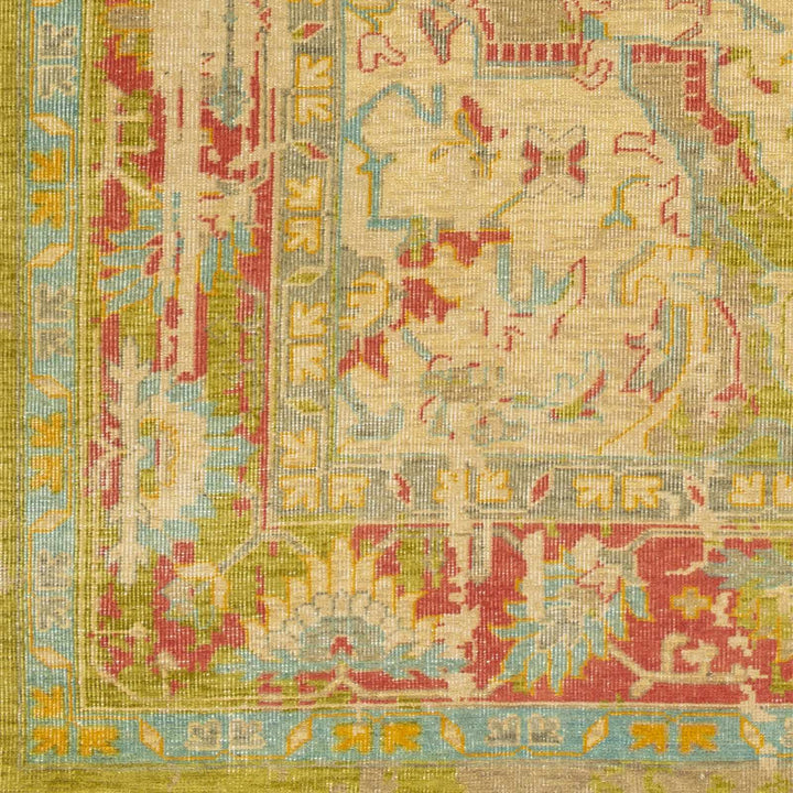 Spurger Transitional Style Olive Hand Knotted Wool Rug - The Rug Decor