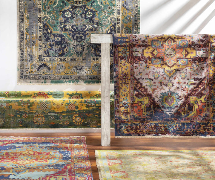 Spurger Transitional Style Olive Hand Knotted Wool Rug - The Rug Decor
