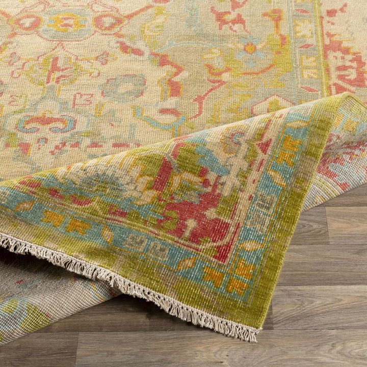 Spurger Transitional Style Olive Hand Knotted Wool Rug - The Rug Decor