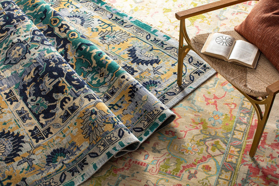 Spurger Transitional Style Olive Hand Knotted Wool Rug - The Rug Decor