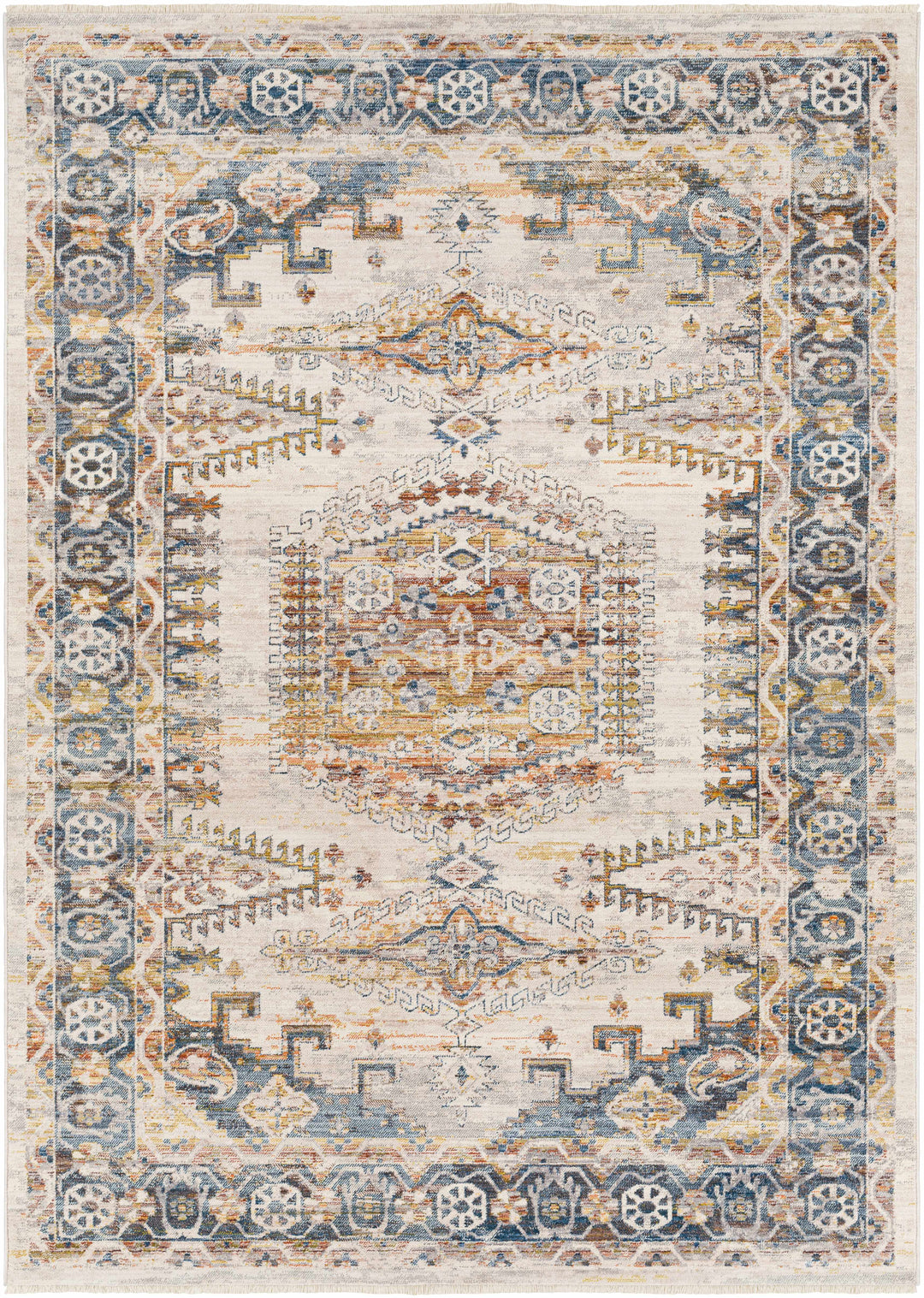 Espy Traditional Beige And Blue Area Rug