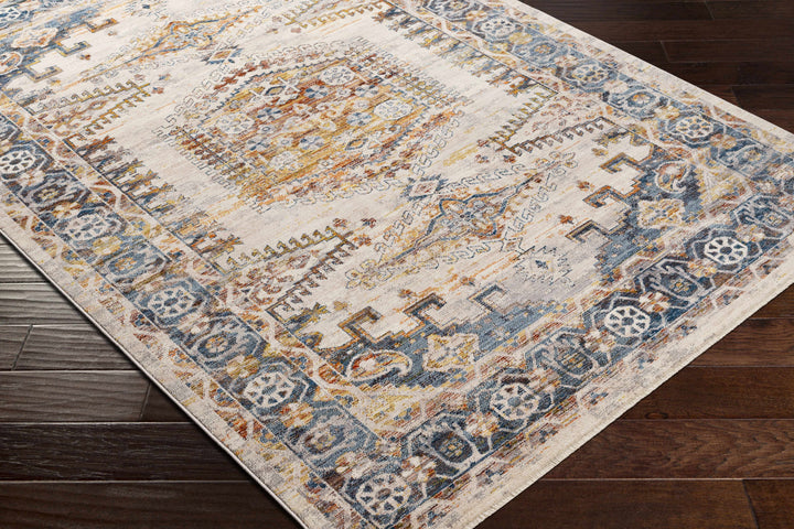 Espy Traditional Beige And Blue Area Rug