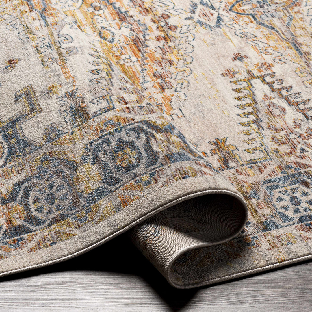 Espy Traditional Beige And Blue Area Rug