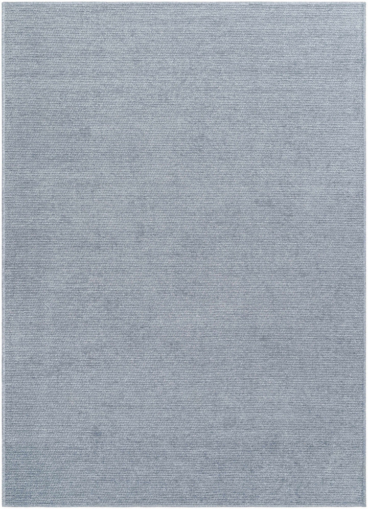 Isako Blue & Gray Modern Solid Design Washable Rug