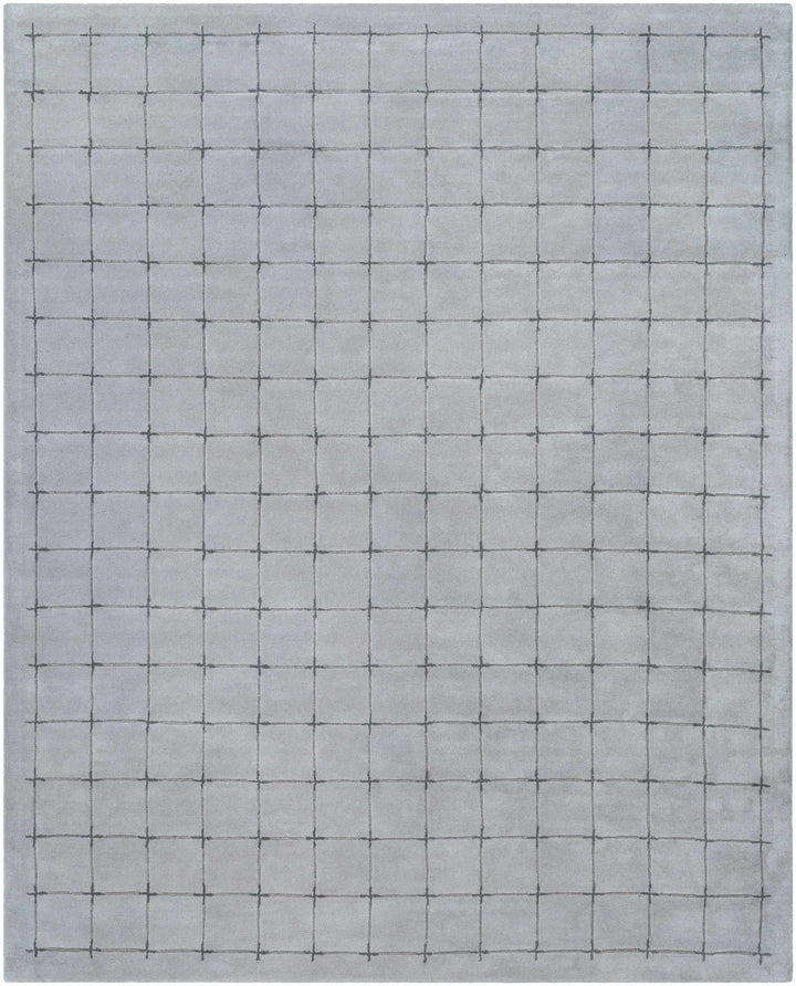 Sanvi Modern Geometrical Gray Hand Tufted Wool Area Rug