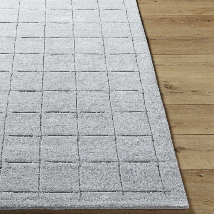 Sanvi Modern Geometrical Gray Hand Tufted Wool Area Rug