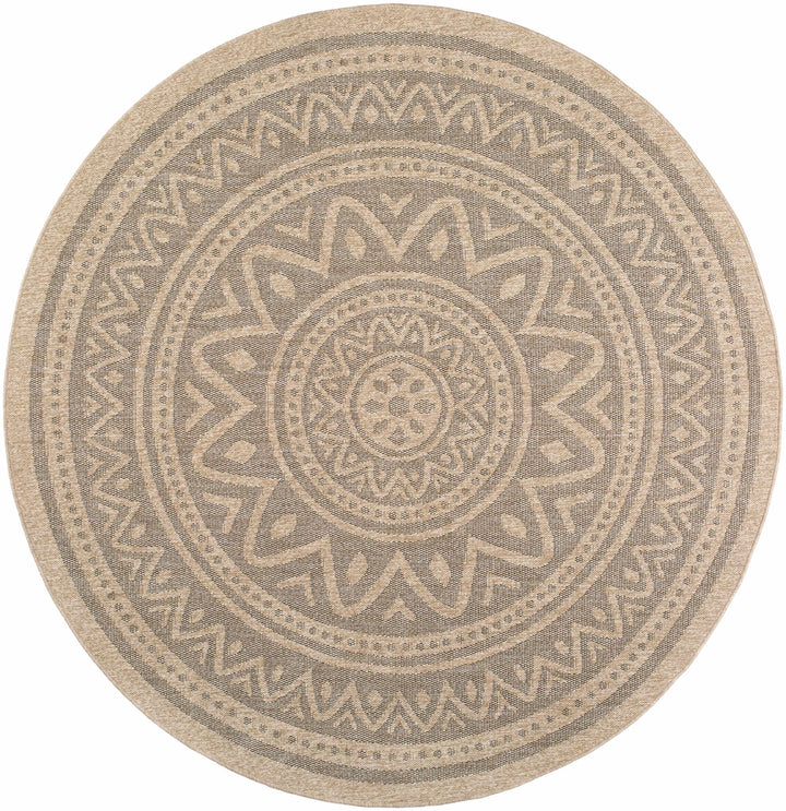 Square and Round Gitel Tribal Design Beige Area Rug - The Rug Decor