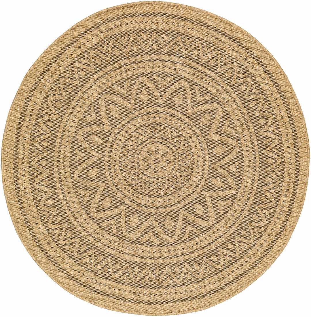 Square and Round Gitel Tribal Design Beige Area Rug - The Rug Decor