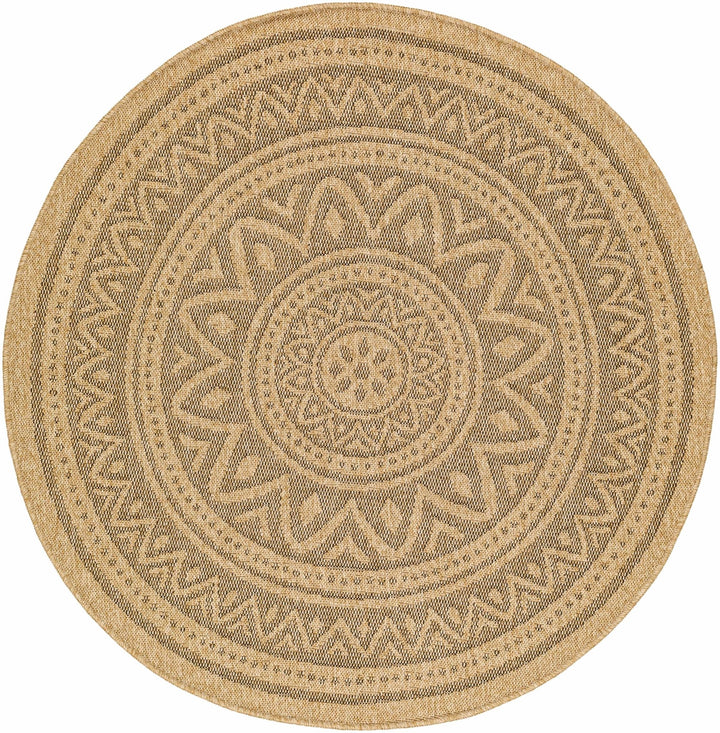 Square and Round Gitel Tribal Design Beige Area Rug - The Rug Decor