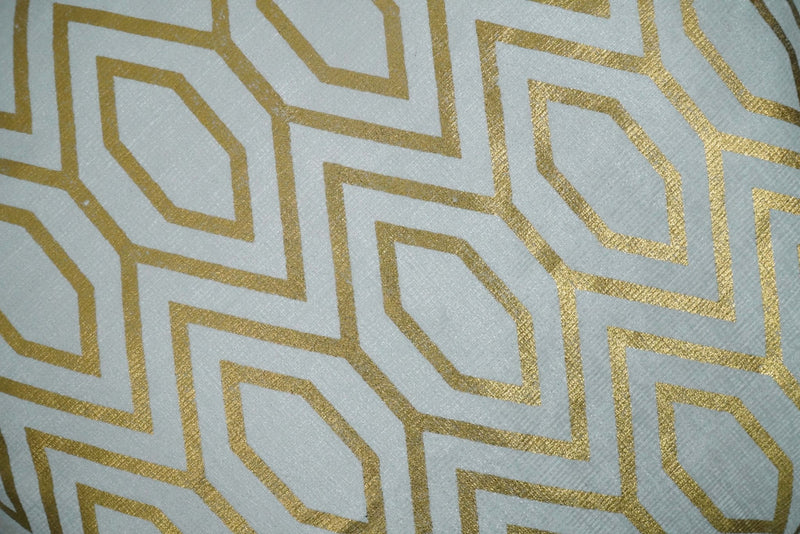 Square Geometric Diamond Printed Modern Accent Gold and White Pillow Cover - The Rug Decor