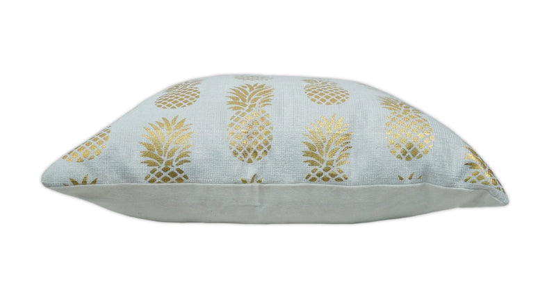 Square Pineapple Printed Modern Contemporary Accent Gold and White Pillow Cover - The Rug Decor