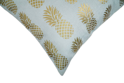 Square Pineapple Printed Modern Contemporary Accent Gold and White Pillow Cover - The Rug Decor