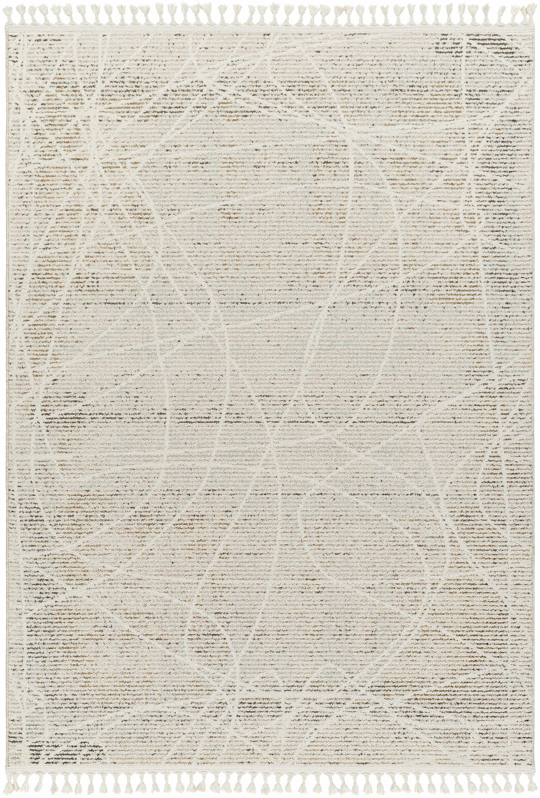 Huong Beige Contemporary Abstract Design Area Rug