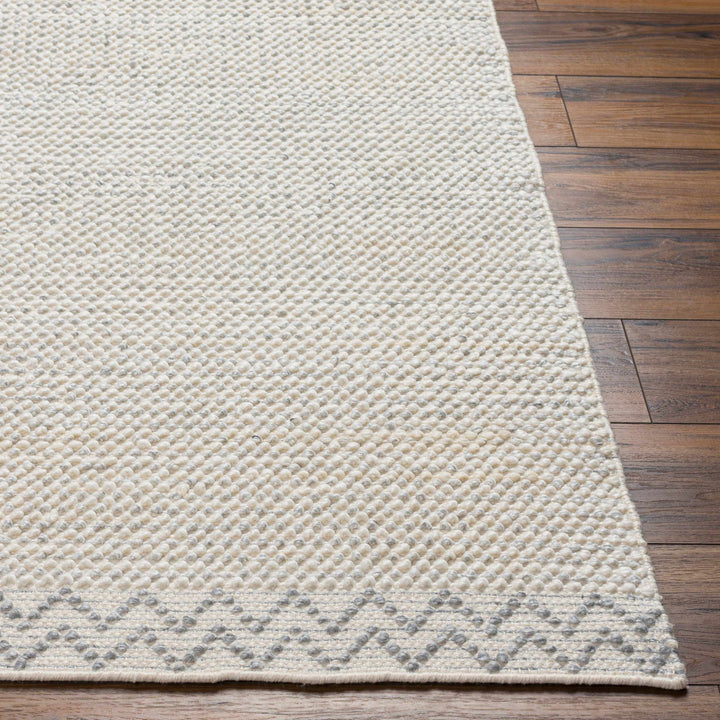 Fadia Modern Geometrical Ivory And Gray Hand Woven Area Rug
