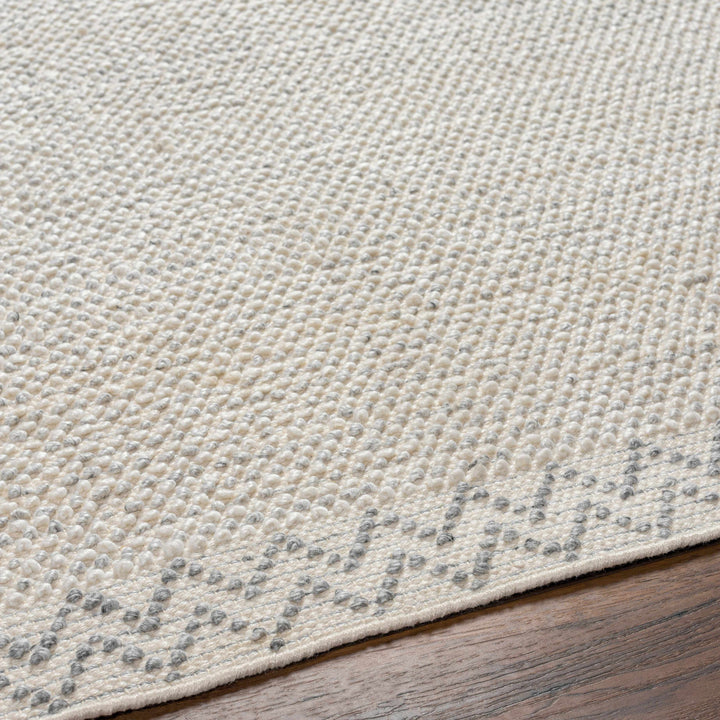 Fadia Modern Geometrical Ivory And Gray Hand Woven Area Rug
