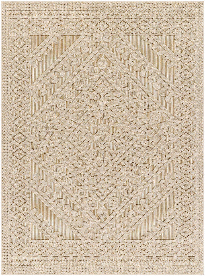 Hibah Beige Traditional Style Outdoor Area Rug