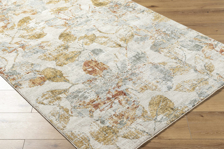 Ouida Traditional Floral Design Gray And Brown Area Rug