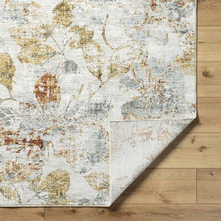 Ouida Traditional Floral Design Gray And Brown Area Rug