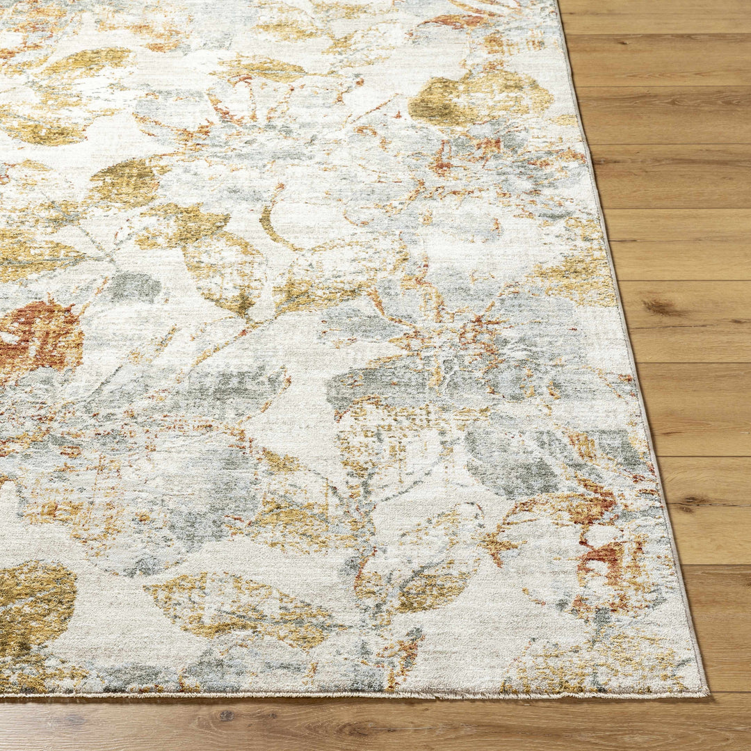 Ouida Traditional Floral Design Gray And Brown Area Rug