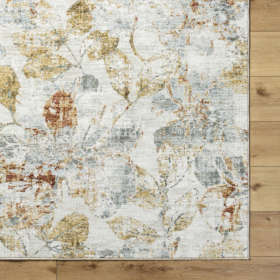 Ouida Traditional Floral Design Gray And Brown Area Rug