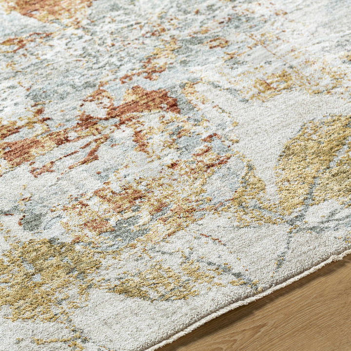 Ouida Traditional Floral Design Gray And Brown Area Rug