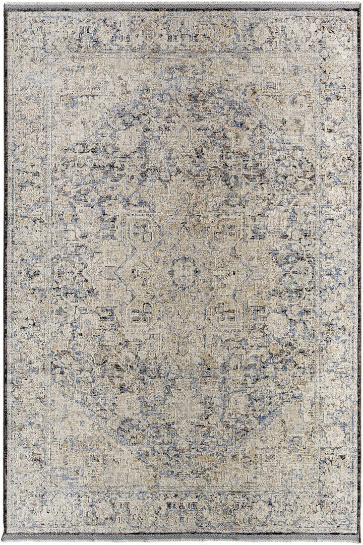 Charo Traditional Medallion Design Beige And Gray Rug
