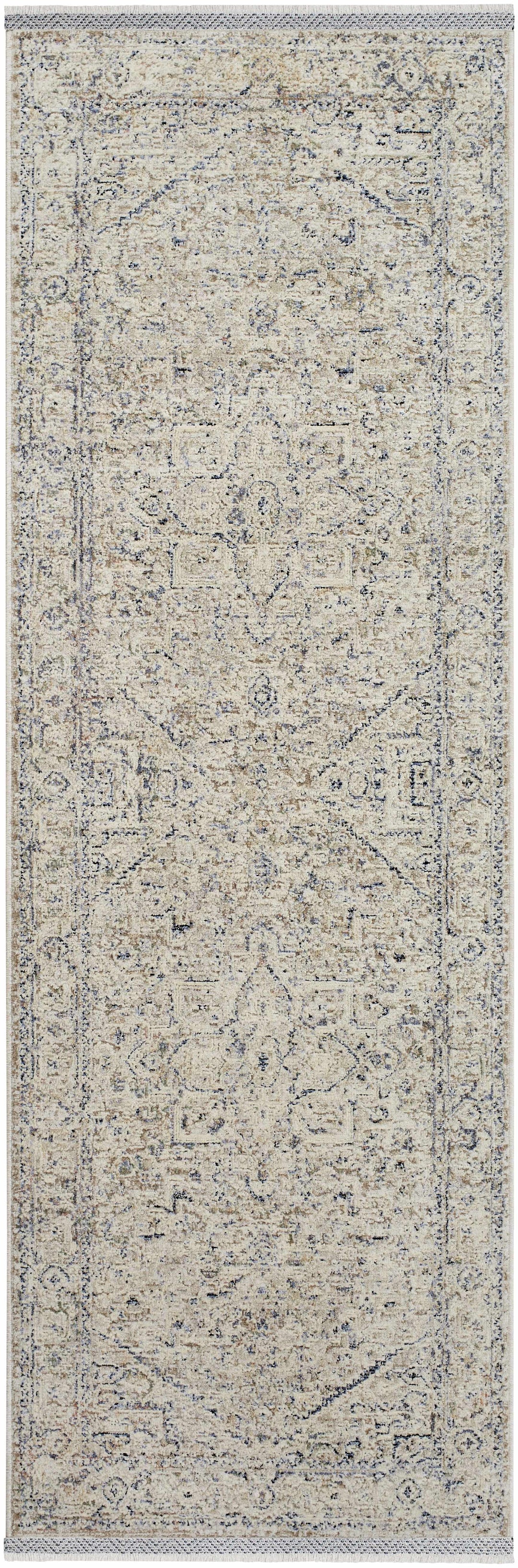 Charo Traditional Style Beige And Blue Area Rug