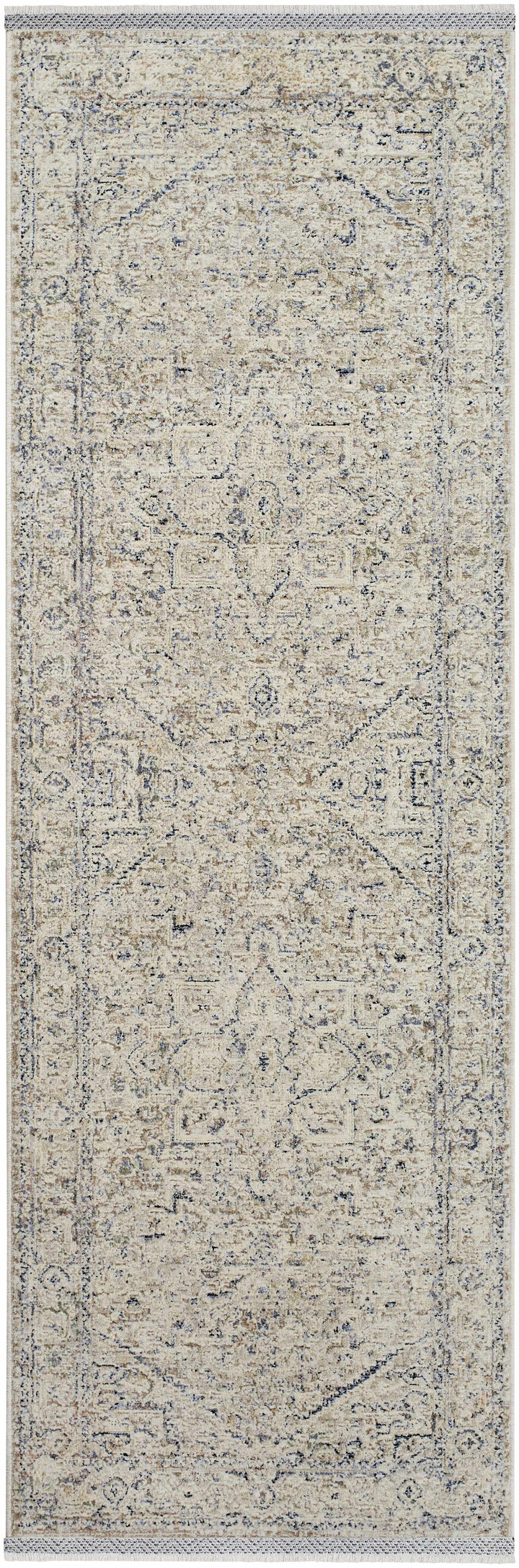 Charo Traditional Style Beige And Blue Area Rug