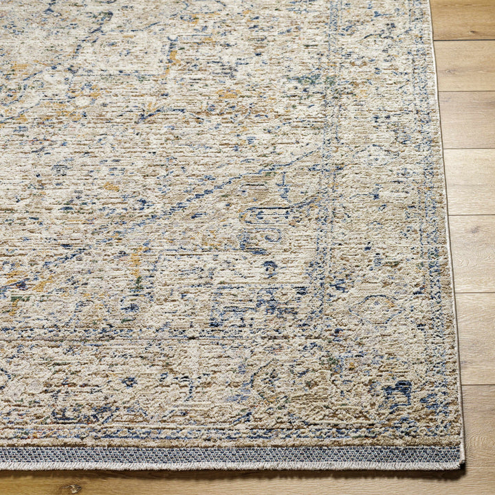 Charo Traditional Style Beige And Blue Area Rug
