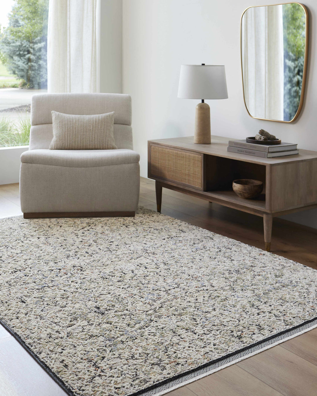 Haran Traditional Style Ivory And Blue Area Rug