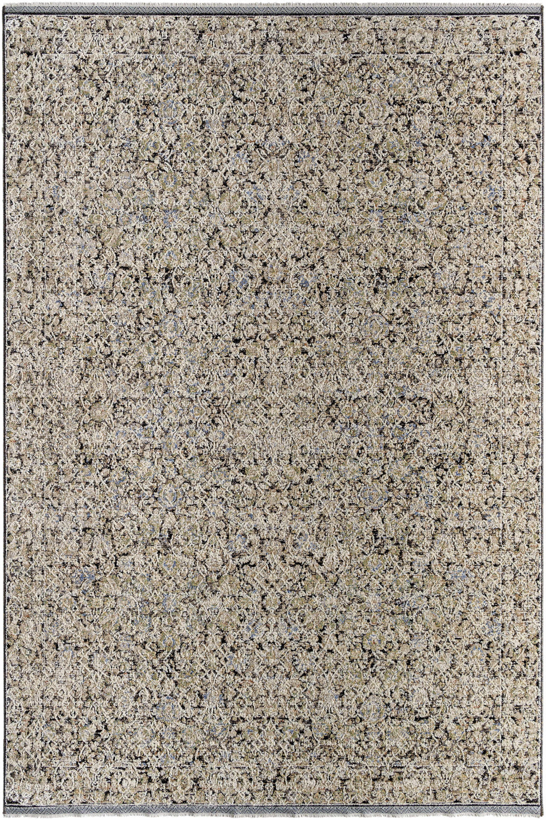 Haran Traditional Style Ivory And Blue Area Rug
