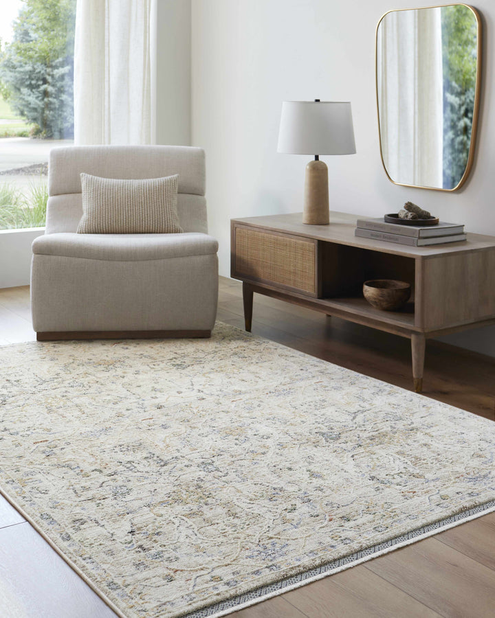 Margo Traditional Style Beige And Blue Area Rug