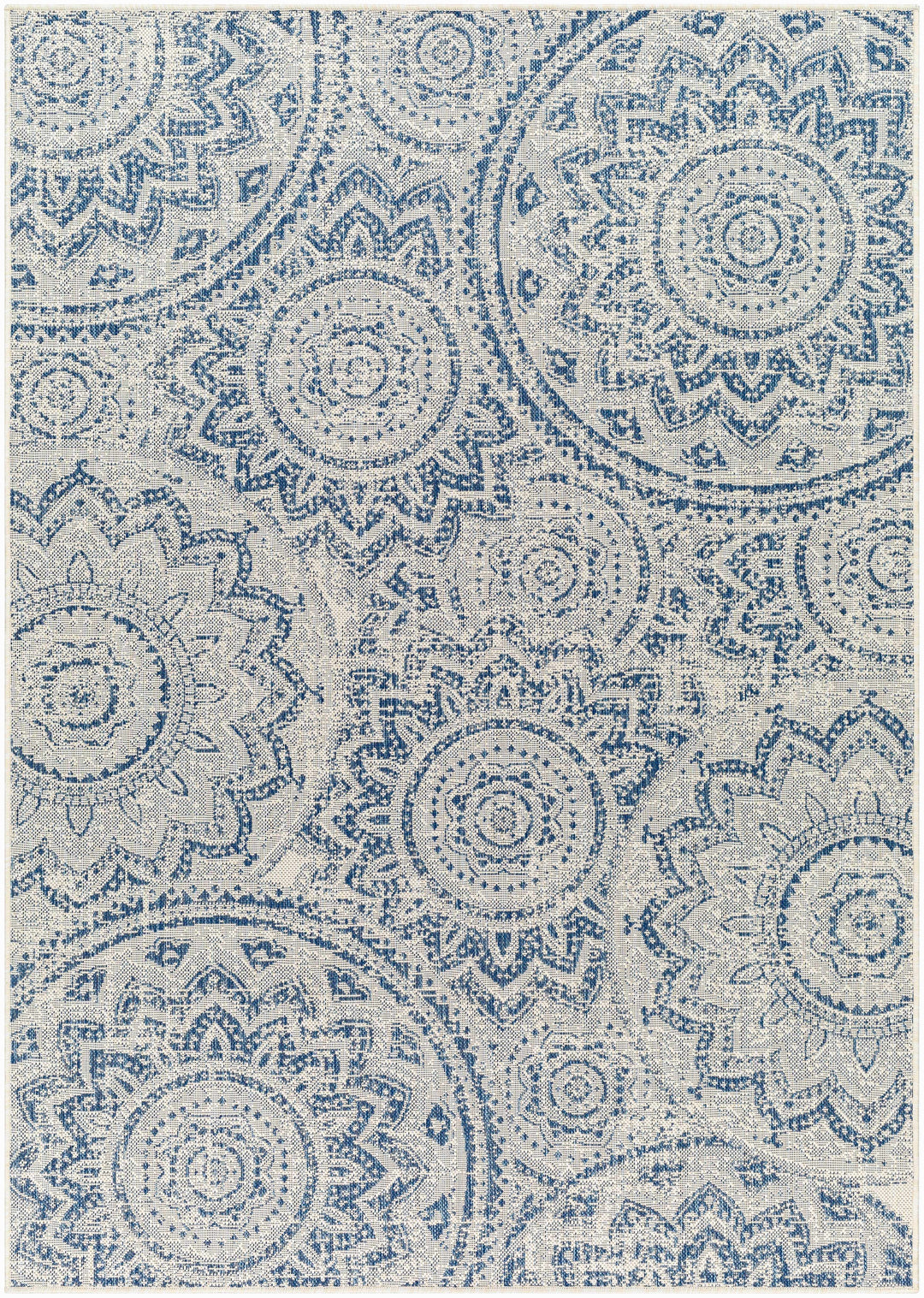 Ayala Traditional Style Blue And Beige Durable Outdoor Rug