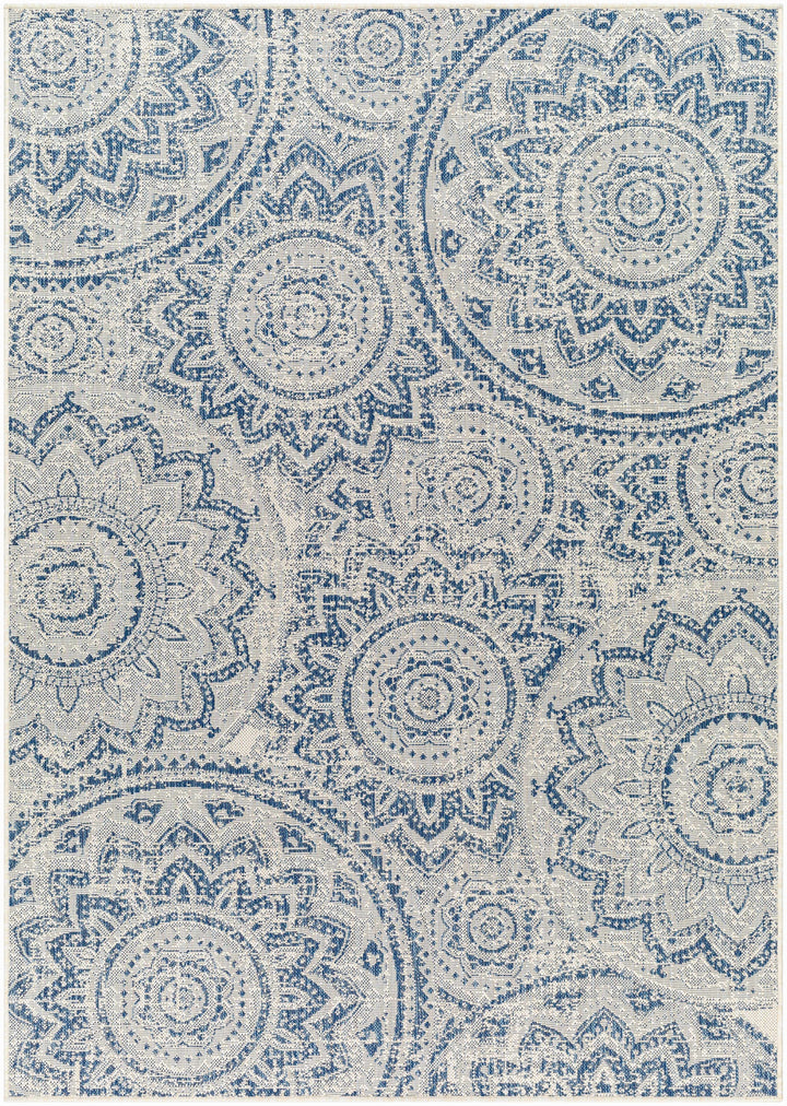 Ayala Traditional Style Blue And Beige Durable Outdoor Rug