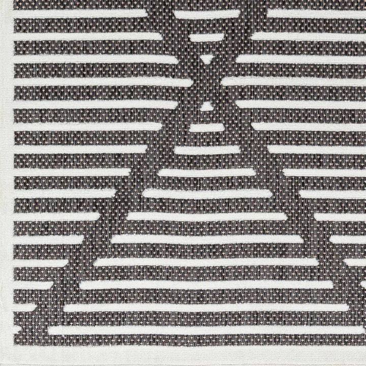 Anah Geometrical Black And Ivory Outdoor Rug
