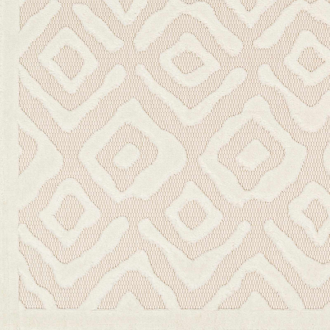 Burl Contemporary Geometrical Ivory Outdoor Rug