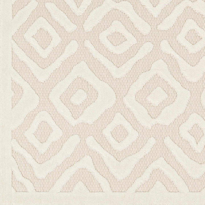 Burl Contemporary Geometrical Ivory Outdoor Rug