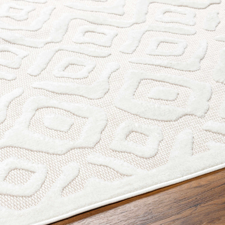 Burl Contemporary Geometrical Ivory Outdoor Rug