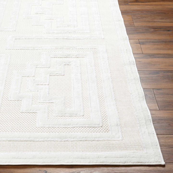 Yves Modern Geometric Design Cream Outdoor Rug