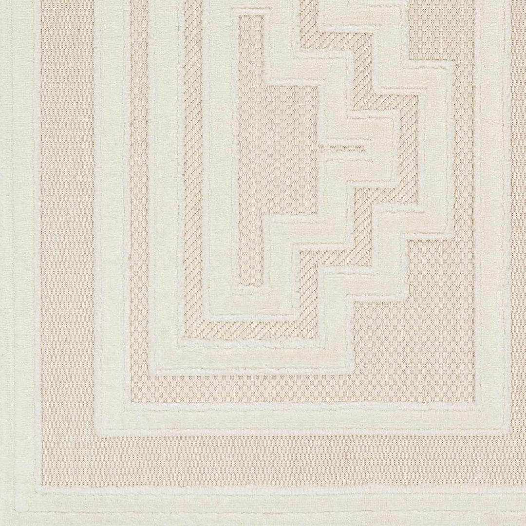 Yves Modern Geometric Design Cream Outdoor Rug
